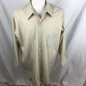 Van Heusen 18.5 32/33 Big Tan Poplin Shirt